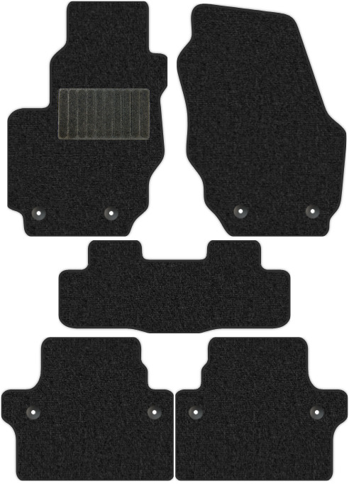 Коврики текстильные "Классик" для Volvo S80 II (седан) 2010 - 2013, темно-серые, 5шт.