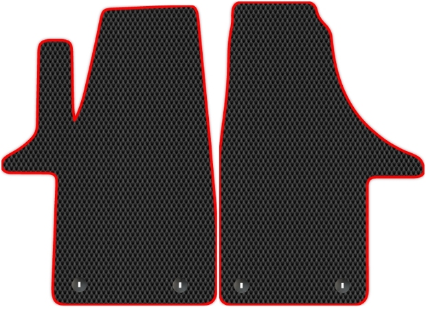 Коврики ЭВА "EVA ромб" для Volkswagen Transporter V (минивэн / T5 / 2 места) 2009 - 2015, черные, 2шт.
