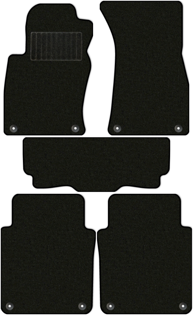 Коврики текстильные "Комфорт" для Audi A8 Long (седан / D3) 2002 - 2005, черные, 5шт.
