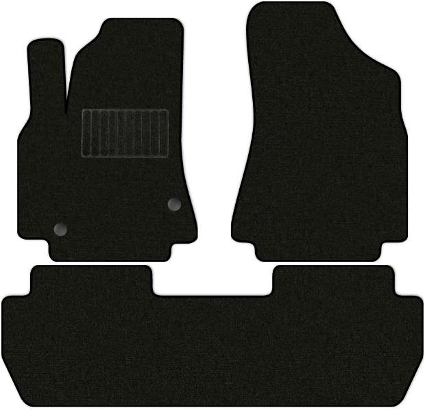 Коврики текстильные "Классик" для Peugeot Partner Tepee (минивэн) 2012 - 2015, черные, 3шт.