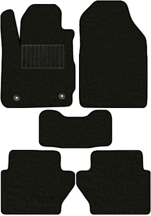 Коврики текстильные "Классик" для Ford Fiesta VI (хэтчбек 5 дв / Mk7) 2013 - 2019, черные, 5шт.