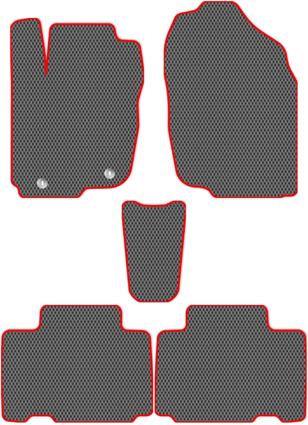 Коврики ЭВА "EVA ромб" для Toyota Rav4 IV (suv / XA40) 2015 - 2019, серые, 5шт.