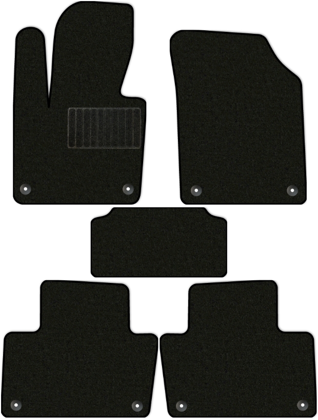 Коврики текстильные "Классик" для Volvo XC90 II (suv, гибрид / L) 2019 - Н.В., черные, 5шт.