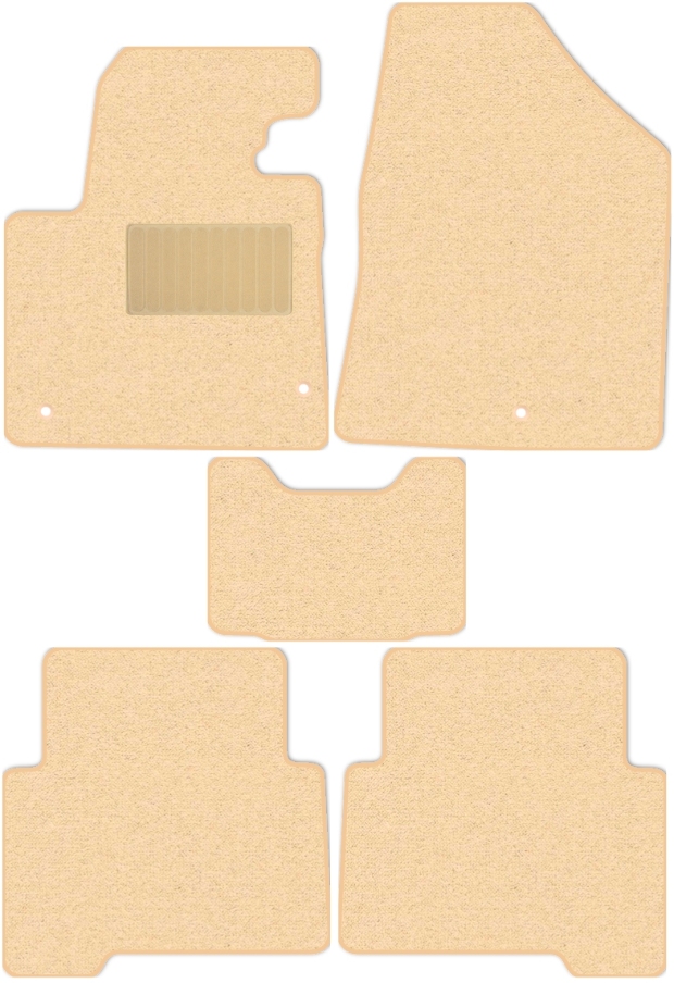 Коврики текстильные "Классик" для Hyundai Santa Fe III (suv / DM) 2015 - 2019, бежевые, 5шт.