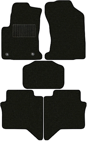 Коврики текстильные "Стандарт" для Toyota Hilux Pick Up VIII (пикап / AN120) 2015 - Н.В., черные, 5шт.