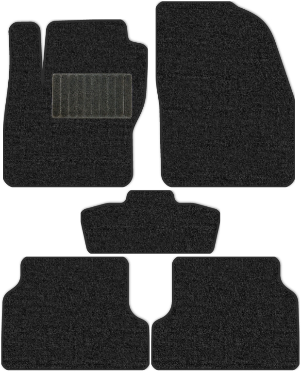 Коврики текстильные "Классик" для Ford Focus II (хэтчбек 5 дв / CB4) 2004 - 2008, темно-серые, 5шт.