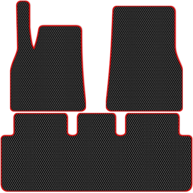 Коврики ЭВА "EVA ромб" для Tesla Model S II (лифтбек / PLAID) 2021 - Н.В., черные, 3шт.