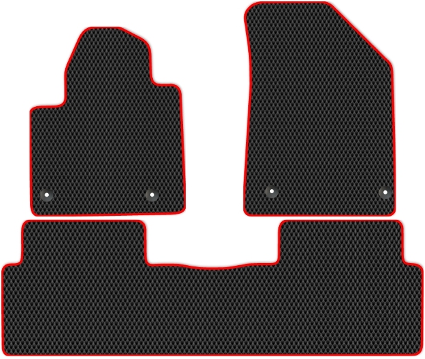 Коврики ЭВА "EVA ромб" для Citroen C5 II (седан / RW) 2008 - 2016, черные, 3шт.