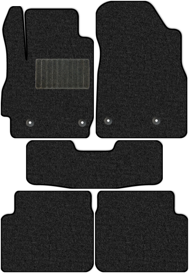 Коврики текстильные "Классик" для Mazda 2 (хэтчбек 5 дв / DE) 2010 - 2015, темно-серые, 5шт.