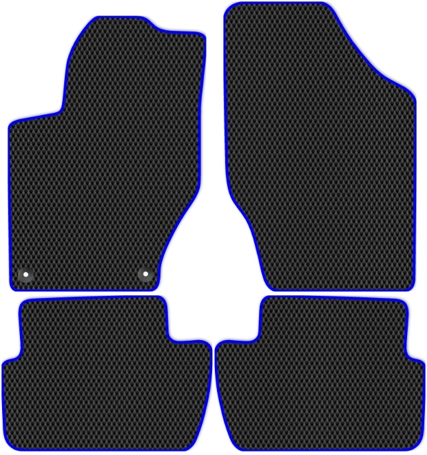 Коврики ЭВА "EVA ромб" для Citroen C4 II (седан) 2013 - 2016, черные, 4шт.