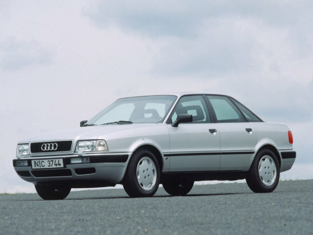 Коврики ЭВА "EVA ромб" для Audi 80 1991 - 1995, серые, 4шт.