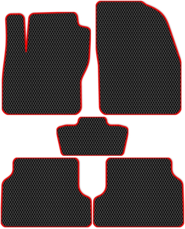 Коврики ЭВА "EVA ромб" для Ford Focus II (хэтчбек 5 дв / CB4) 2007 - 2011, черные, 5шт.