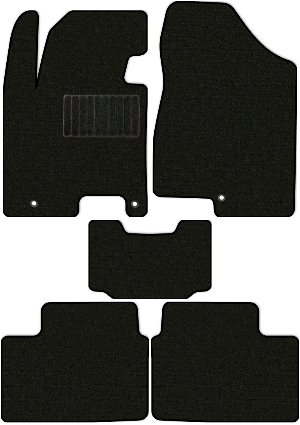 Коврики текстильные "Стандарт" для Kia Ceed II (универсал / JD) 2015 - 2018, черные, 5шт.