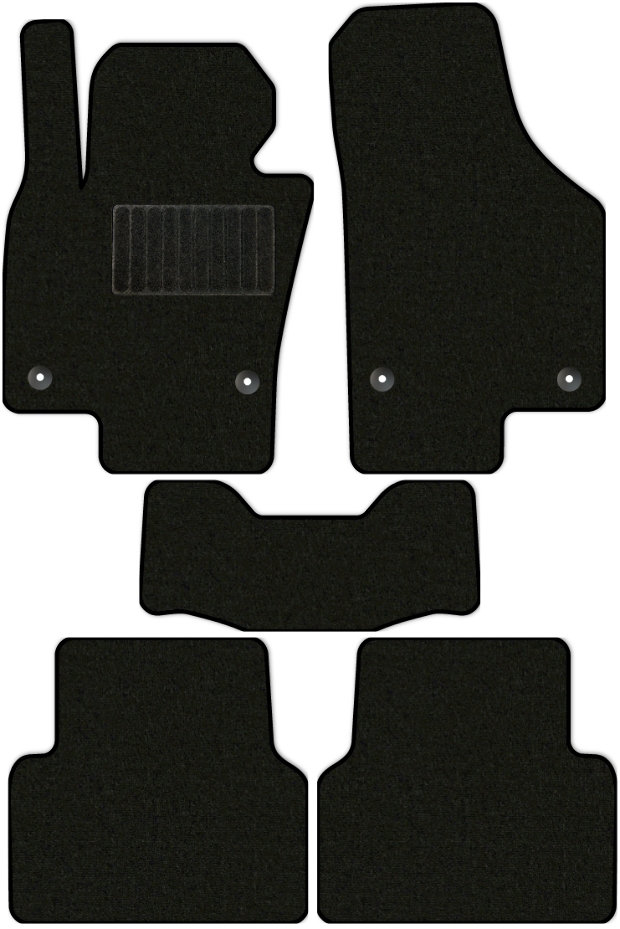 Коврики текстильные "Стандарт" для Volkswagen Tiguan I (suv / NF) 2006 - 2011, черные, 5шт.