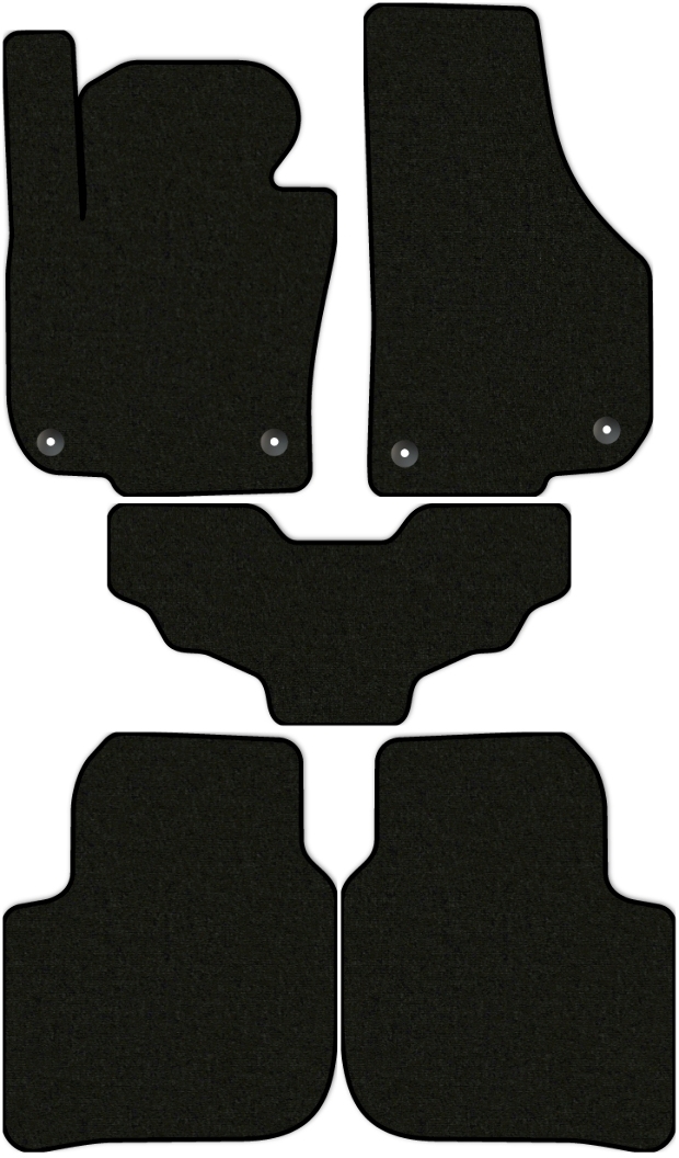 Коврики текстильные "Стандарт" для Skoda Superb II (универсал / 3T5 c электро-приводом передних сидений) 2013 - 2015, черные, 5шт.