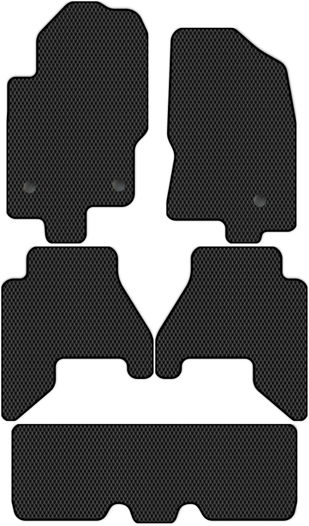 Коврики ЭВА "EVA ромб" для Nissan Pathfinder III (suv  7 мест / R51) 2009 - 2014, черные, 5шт.