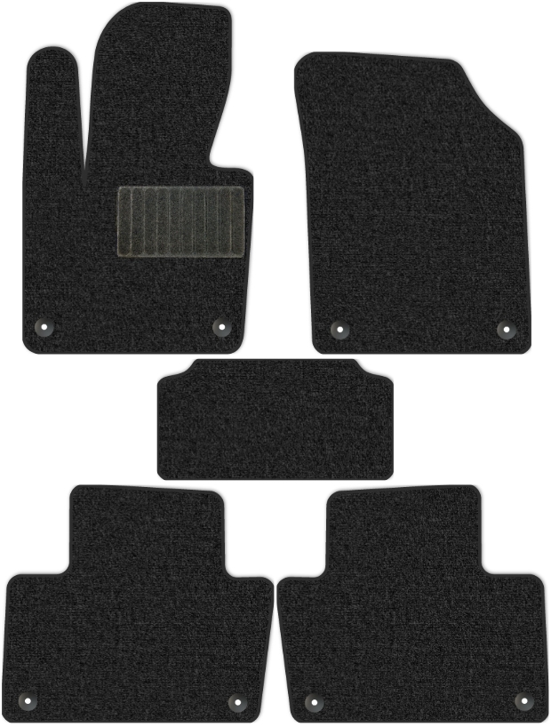 Коврики текстильные "Комфорт" для Volvo XC90 II (suv, гибрид / L) 2019 - Н.В., темно-серые, 5шт.