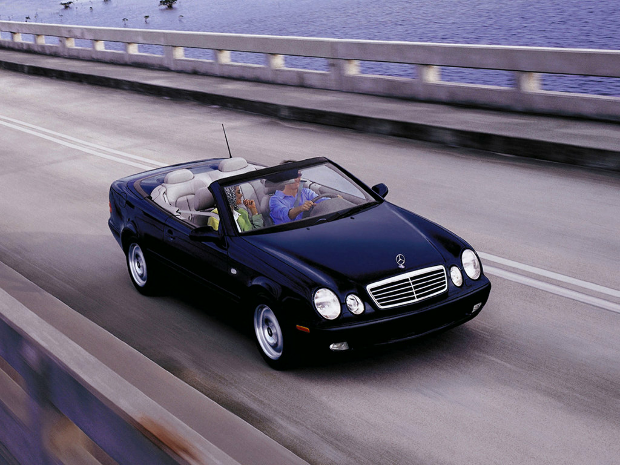 Коврики ЭВА "EVA ромб" для Mercedes-Benz CLK-Class I (кабриолет / A208) 1997 - 2002, серые, 2шт.