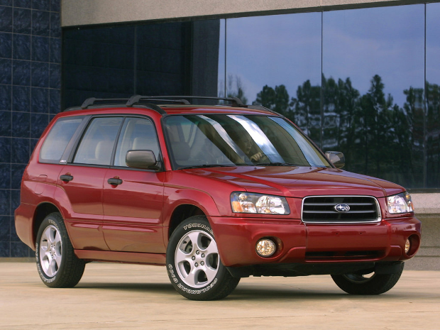 Коврики ЭВА "EVA ромб" для Subaru Forester (suv / SG) 2002 - 2005, серые, 4шт.