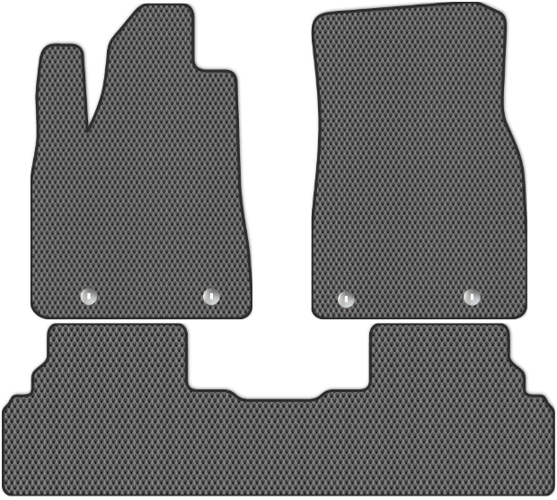 Коврики ЭВА "EVA ромб" для Lexus RX450h III (suv, гибрид / AL10) 2012 - 2015, серые, 3шт.
