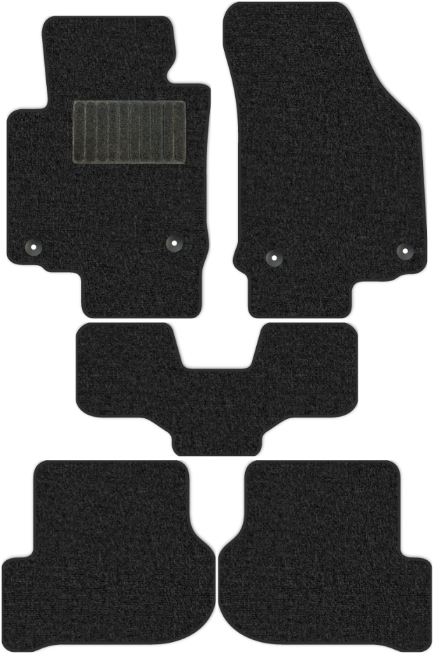 Коврики текстильные "Классик" для Skoda Octavia II (универсал / A5) 2008 - 2013, темно-серые, 5шт.