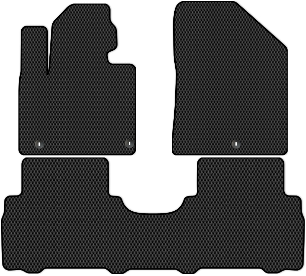 Коврики ЭВА "EVA ромб" для Kia Sorento Prime III (suv  7 мест / UM) 2014 - 2018, черные, 3шт.