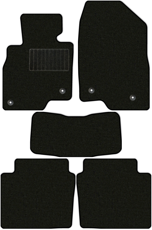 Коврики текстильные "Стандарт" для Mazda 6 (седан / GJ) 2012 - 2015, черные, 5шт.