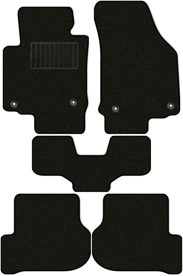 Коврики текстильные "Классик" для Skoda Octavia II (универсал / A5) 2008 - 2013, черные, 5шт.