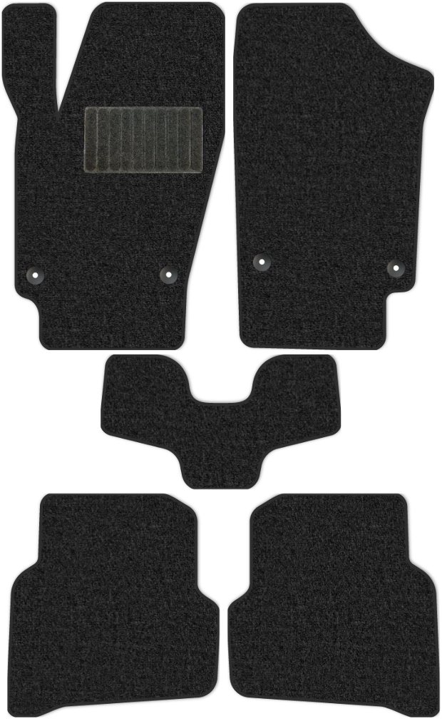 Коврики текстильные "Классик" для Volkswagen Polo (седан / 614, 604, 6C1) 2015 - 2020, темно-серые, 5шт.