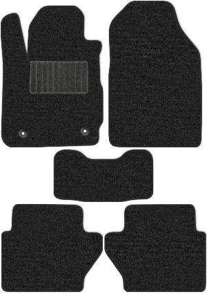 Коврики текстильные "Классик" для Ford Fiesta VI (хэтчбек 5 дв / Mk7) 2013 - 2019, темно-серые, 5шт.