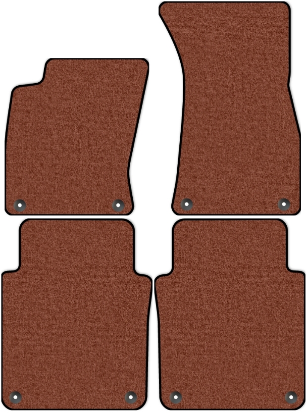 Коврики текстильные "Комфорт" для Audi A8 Long (седан / D3) 2007 - 2009, коричневые, 4шт.