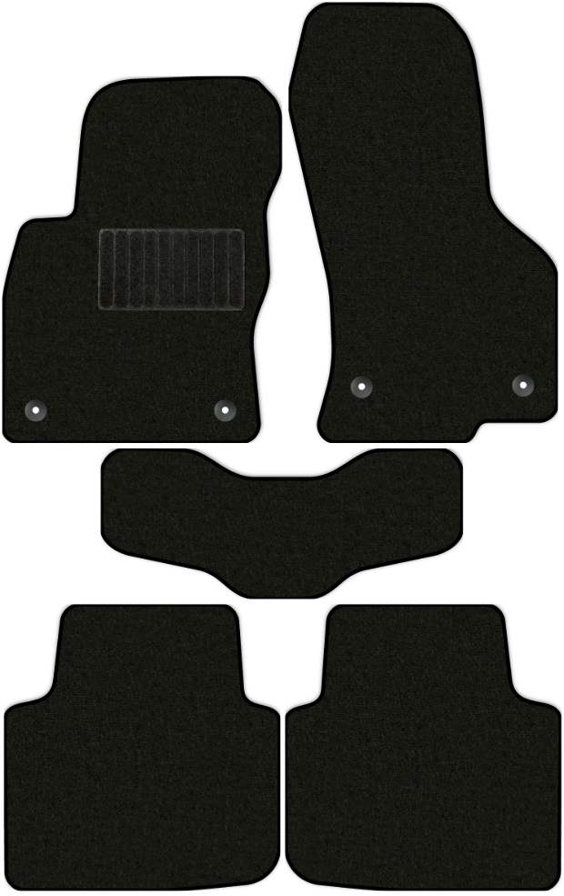 Коврики текстильные "Стандарт" для Skoda Superb III (лифтбек / 3V3) 2015 - 2019, черные, 5шт.