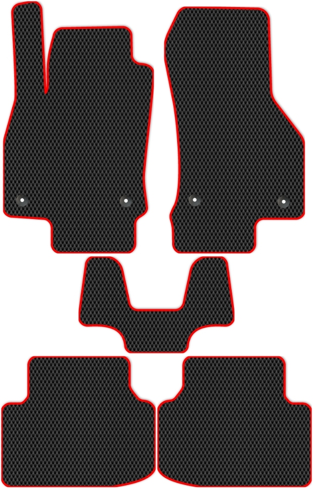 Коврики ЭВА "EVA ромб" для Skoda Octavia III (универсал / A7) 2012 - 2017, черные, 5шт.