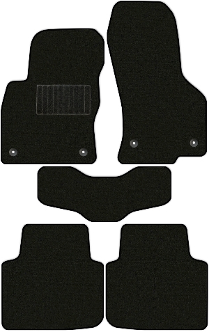 Коврики текстильные "Комфорт" для Skoda Superb III (лифтбек / 3V3) 2019 - Н.В., черные, 5шт.