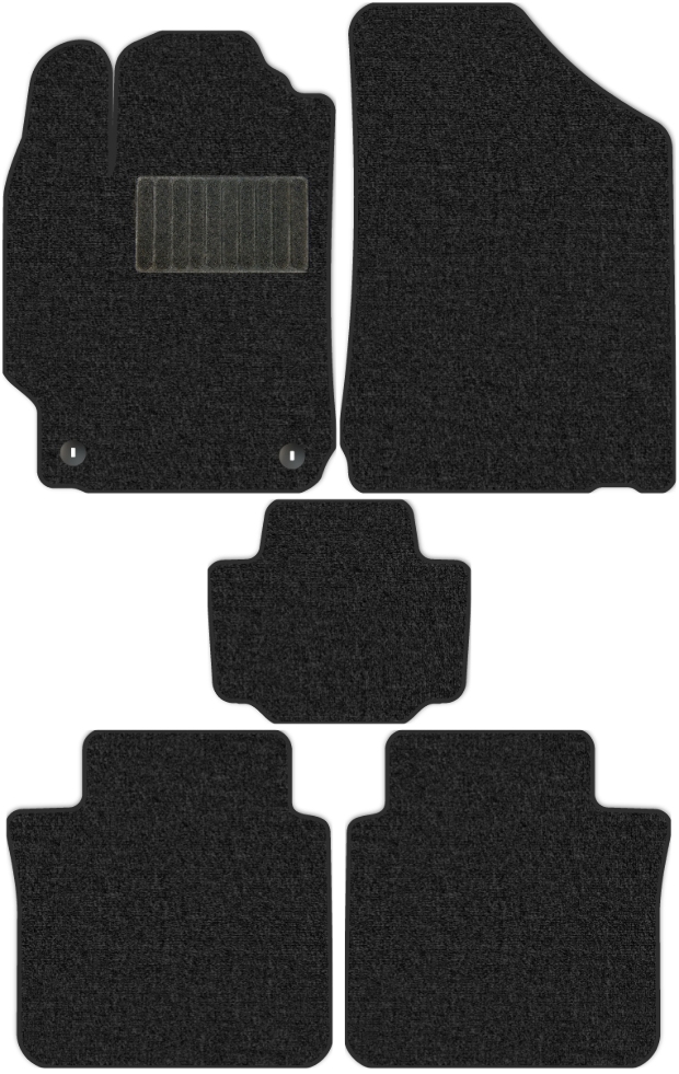 Коврики текстильные "Премиум" для Toyota Camry (седан / XV55) 2014 - 2017, темно-серые, 5шт.