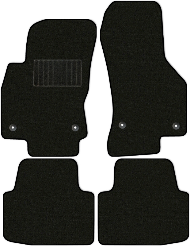 Коврики текстильные "Стандарт" для Volkswagen Passat (седан / B8.5) 2019 - Н.В., черные, 4шт.