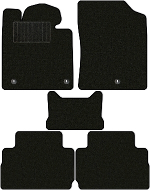 Коврики текстильные "Стандарт" для Hyundai Santa Fe IV (suv  5 мест / TM) 2021 - Н.В., черные, 5шт.