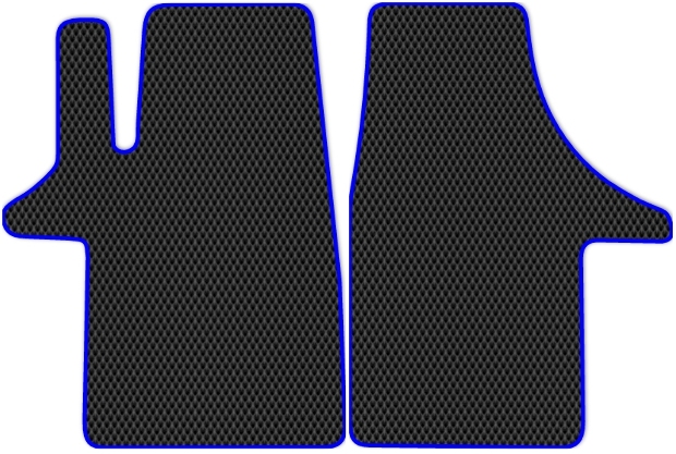 Коврики ЭВА "EVA ромб" для Volkswagen Transporter V (грузовик / T5 / 3 места) 2003 - 2015, черные, 2шт.